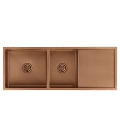 Ontario Double Kitchen Sink - Brushed Copper
