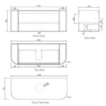 OTTI BO1200N BONDI CURVE WALL HUNG VANITY 1200 NATURAL OAK - Urban Designs Bathroom and Kitchen