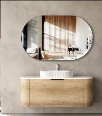 OTTI BO1200N BONDI CURVE WALL HUNG VANITY 1200 NATURAL OAK - Urban Designs Bathroom and Kitchen