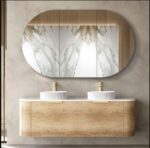 OTTI BO1500N BONDI CURVE WALL HUNG VANITY 1500 NATURAL OAK - Urban Designs Bathroom and Kitchen