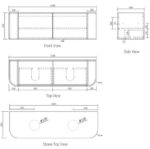 OTTI BO1500W BONDI FLUTED CURVE WALL HUNG VANITY 1500 SATIN WHITE - Urban Designs Bathroom and Kitchen