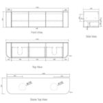 OTTI BO1800N BONDI CURVE WALL HUNG VANITY 1800 NATURAL OAK - Urban Designs Bathroom and Kitchen