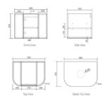 OTTI BO600N BONDI CURVE WALL HUNG VANITY 600 NATURAL OAK - Urban Designs Bathroom and Kitchen