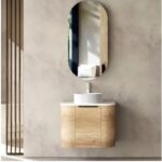 OTTI BO600N BONDI CURVE WALL HUNG VANITY 600 NATURAL OAK - Urban Designs Bathroom and Kitchen