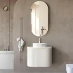OTTI BO600W BONDI FLUTED CURVE WALL HUNG VANITY 600 SATIN WHITE - Urban Designs Bathroom and Kitchen