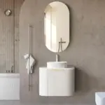 OTTI BO600W BONDI FLUTED CURVE WALL HUNG VANITY 600 SATIN WHITE - Urban Designs Bathroom and Kitchen
