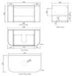 OTTI BO900N BONDI CURVE WALL HUNG VANITY 900 NATURAL OAK - Urban Designs Bathroom and Kitchen