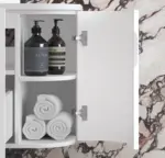 OTTI BOH1500W HAMPSHIRE CURVE WALL HUNG VANITY 1500 SATIN WHITE - Urban Designs Bathroom and Kitchen