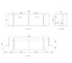 OTTI BOH1500W HAMPSHIRE CURVE WALL HUNG VANITY 1500 SATIN WHITE - Urban Designs Bathroom and Kitchen