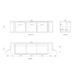OTTI BOH1800W HAMPSHIRE CURVE WALL HUNG VANITY 1800 SATIN WHITE - Urban Designs Bathroom and Kitchen