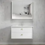 OTTI BS900W BOSTON BEVEL EDGE WALL HUNG VANITY 900 MATTE WHITE - Urban Designs Bathroom and Kitchen