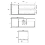 OTTI BY1200B BYRON WALL HUNG VANITY 1200 BLACK OAK - Urban Designs Bathroom and Kitchen