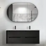 OTTI BY1200B-D BYRON DOUBLE BOWL WALL HUNG VANITY 1200 BLACK OAK - Urban Designs Bathroom and Kitchen