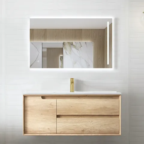 OTTI BY1200N BYRON WALL HUNG VANITY 1200 NATURAL OAK - Urban Designs Bathroom and Kitchen