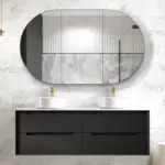 OTTI BY1500B BYRON WALL HUNG VANITY 1500 BLACK OAK - Urban Designs Bathroom and Kitchen