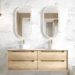 OTTI BY1500N BYRON WALL HUNG VANITY 1500 NATURAL OAK - Urban Designs Bathroom and Kitchen