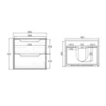 OTTI BY600B BYRON WALL HUNG VANITY 600 BLACK OAK - Urban Designs Bathroom and Kitchen