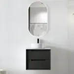 OTTI BY600B BYRON WALL HUNG VANITY 600 BLACK OAK - Urban Designs Bathroom and Kitchen