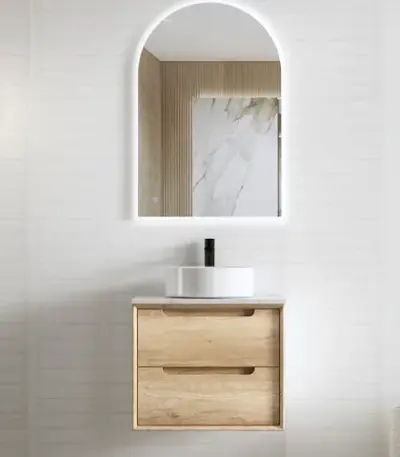 OTTI BY600N BYRON WALL HUNG VANITY 600 NATURAL OAK - Urban Designs Bathroom and Kitchen