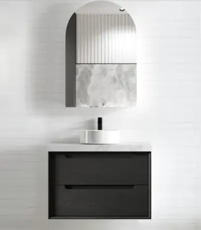OTTI BY750B BYRON WALL HUNG VANITY 750 BLACK OAK - Urban Designs Bathroom and Kitchen