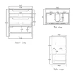 OTTI BY750N BYRON WALL HUNG VANITY 750 NATURAL OAK - Urban Designs Bathroom and Kitchen