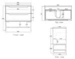 OTTI BY900B BYRON WALL HUNG VANITY 900 BLACK OAK - Urban Designs Bathroom and Kitchen