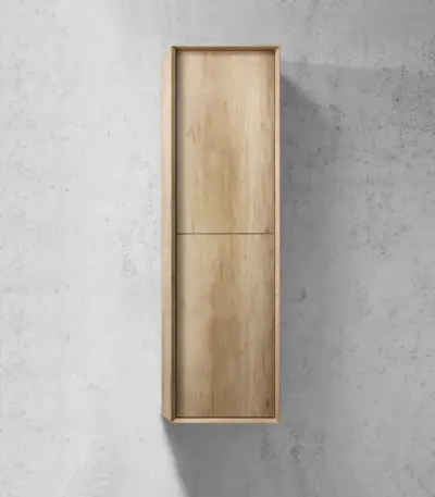 OTTI BYTB BYRON WALL HUNG TALL BOY 1200 NATURAL OAK - Urban Designs Bathroom and Kitchen