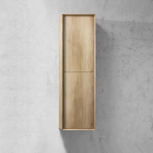 OTTI BYTB BYRON WALL HUNG TALL BOY 1200 NATURAL OAK - Urban Designs Bathroom and Kitchen