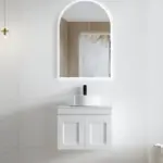 OTTI HPM600W HAMPTON MARK II WALL HUNG VANITY 600 MATTE WHITE - Urban Designs Bathroom and Kitchen
