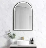 OTTI LED-AR9060B LED MIRROR ARCHIE 900X600 METAL FRAME MATTE BLACK - Urban Designs Bathroom and Kitchen