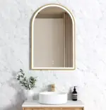 OTTI LED-AR9060G LED MIRROR ARCHIE 900X600 METAL FRAME BRUSHED GOLD - Urban Designs Bathroom and Kitchen