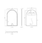 OTTI LED-AR9060G LED MIRROR ARCHIE 900X600 METAL FRAME BRUSHED GOLD - Urban Designs Bathroom and Kitchen