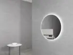 OTTI LED-B-R800 ROUND LED MIRROR WITH SPEAKERS BRONTE 800 STONE FRAME - Urban Designs Bathroom and Kitchen