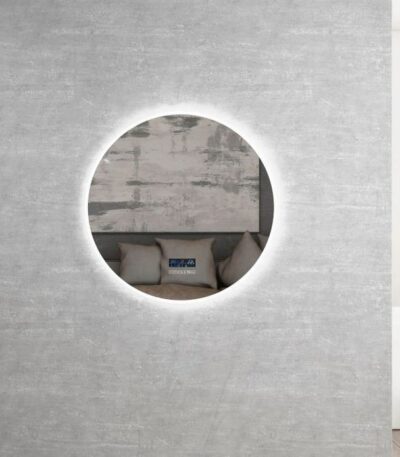 OTTI LED-B-R800 ROUND LED MIRROR WITH SPEAKERS BRONTE 800 STONE FRAME - Urban Designs Bathroom and Kitchen