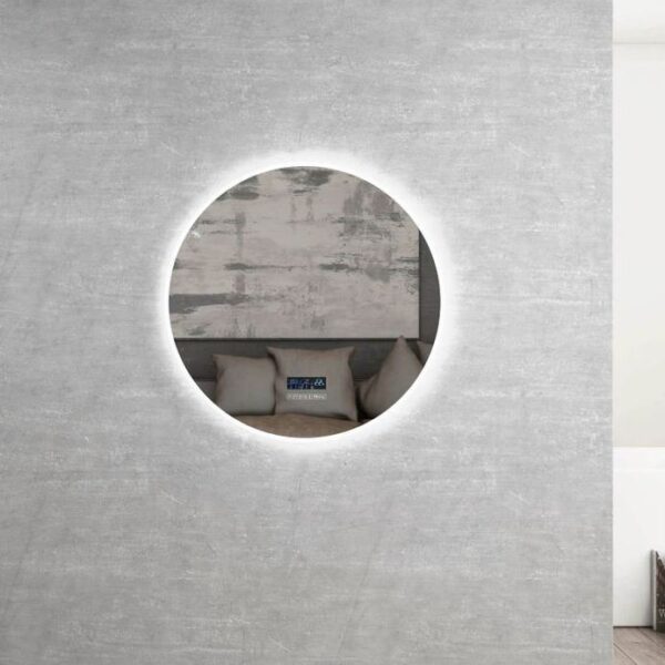 OTTI LED-B-R800 ROUND LED MIRROR WITH SPEAKERS BRONTE 800 STONE FRAME - Urban Designs Bathroom and Kitchen