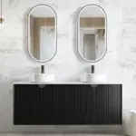 OTTI LED-MF9045B OVAL LED MIRROR NOOSA FRAMED 900 BLACK - Urban Designs Bathroom and Kitchen