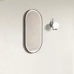 OTTI LED-MF9045BT BRIGHTON OVAL TUFFI LED GLASS MIRROR METAL FRAMED 900X450MM BLACK - Urban Designs Bathroom and Kitchen