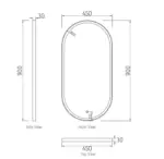 OTTI LED-MF9045G OVAL LED MIRROR METAL FRAMED 900 BRUSHED GOLD - Urban Designs Bathroom and Kitchen