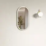 OTTI LED-MF9045GT BRIGHTON OVAL TUFFI LED GLASS MIRROR METAL FRAMED 900X450MM BRUSHED GOLD - Urban Designs Bathroom and Kitchen