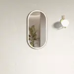 OTTI LED-MF9045GT BRIGHTON OVAL TUFFI LED GLASS MIRROR METAL FRAMED 900X450MM BRUSHED GOLD - Urban Designs Bathroom and Kitchen