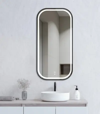 OTTI LED-SQM9045B NEWPORT SOFT SQUARE 900x450 METAL FRAME MATTE BLACK - Urban Designs Bathroom and Kitchen