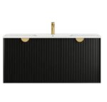 OTTI MA1200B MARLO WAVE BOARD WALL HUNG VANITY 1200 MATTE BLACK - Urban Designs Bathroom and Kitchen