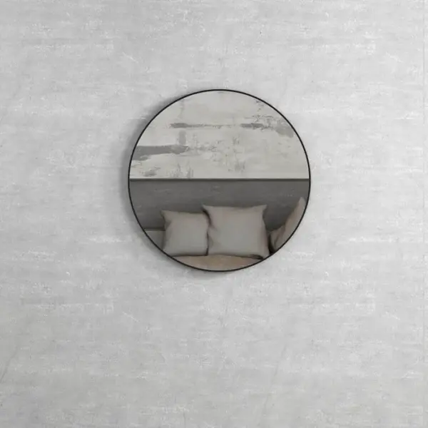 OTTI MFM700B ROUND METAL FRAMED MIRROR LONDON 700 MATTE BLACK - Urban Designs Bathroom and Kitchen