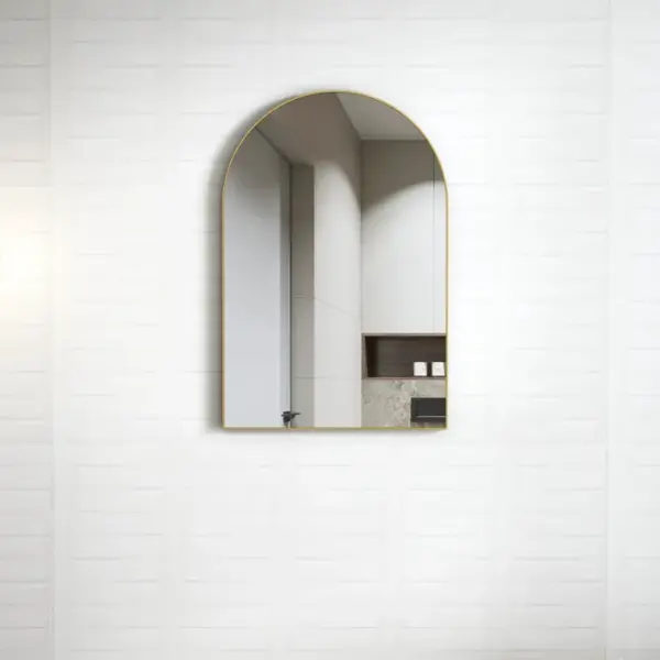 OTTI MFMAR9060G METAL FRAMED MIRROR ARCHIE 900 GOLD - Urban Designs Bathroom and Kitchen