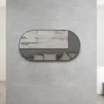 OTTI MFMO1260B OVAL METAL FRAMED MIRROR NOOSA 1200 MATTE BLACK - Urban Designs Bathroom and Kitchen