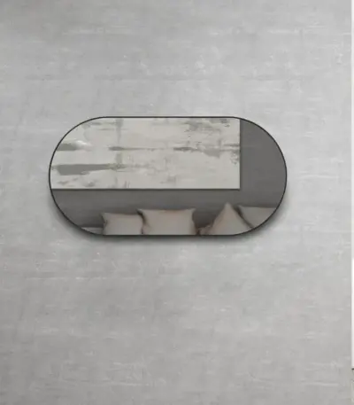 OTTI MFMO1260B OVAL METAL FRAMED MIRROR NOOSA 1200 MATTE BLACK - Urban Designs Bathroom and Kitchen