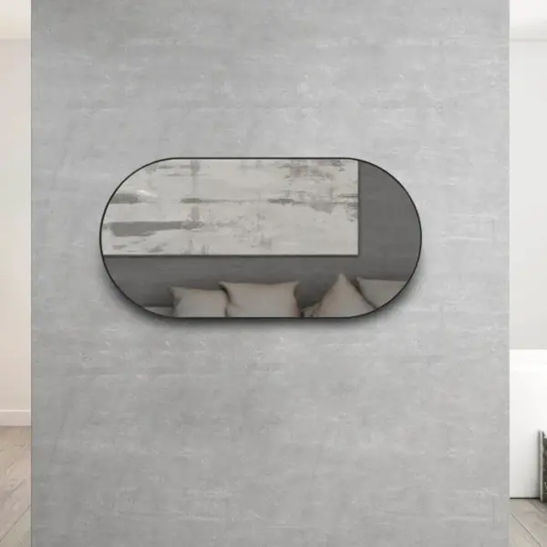 OTTI MFMO1260B OVAL METAL FRAMED MIRROR NOOSA 1200 MATTE BLACK - Urban Designs Bathroom and Kitchen