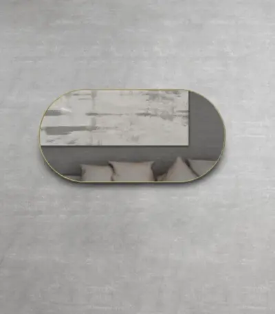 OTTI MFMO1260G OVAL METAL FRAMED MIRROR NOOSA 1200 BRUSHED GOLD - Urban Designs Bathroom and Kitchen