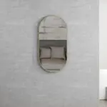 OTTI MFMO9045G OVAL METAL FRAMED MIRROR NOOSA 900 BRUSHED GOLD - Urban Designs Bathroom and Kitchen