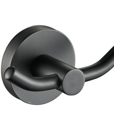 Otus Round Double Robe Hook - Matt Black | 8125-B